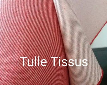 fabric heavy denim Twill red and white width 150 cm