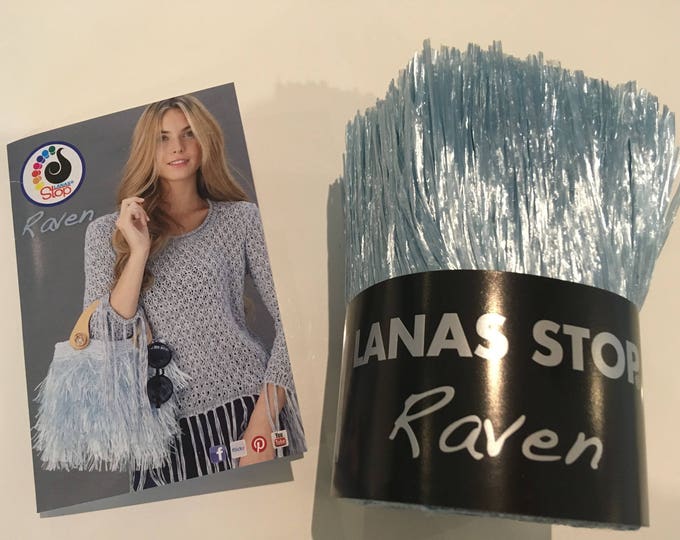 LANAS STOP RAVEN blue fringe yarn