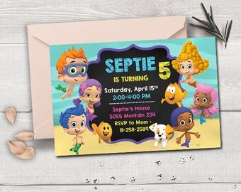 Bubble guppies invitation, bubble guppies birthday, bubble guppies party, bubble guppies printable, bubble guppies invites