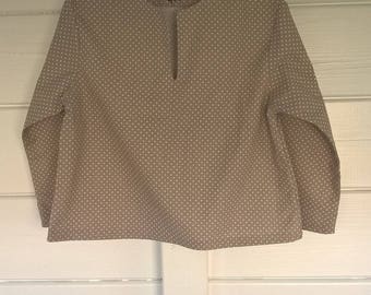 Coat child girl, taupe and white polka dots