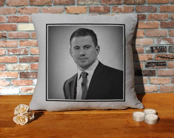 Channing Tatum Pillow Cushion - 16x16in - Grey