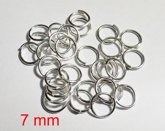 Set of 10 silver ring 7 mm - lead and nickel free