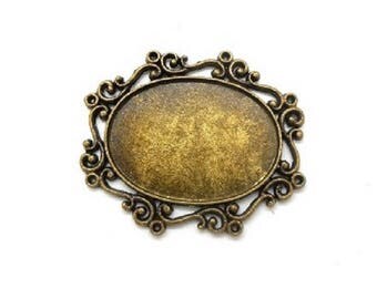 support cabochon bronze 30mmX22mm