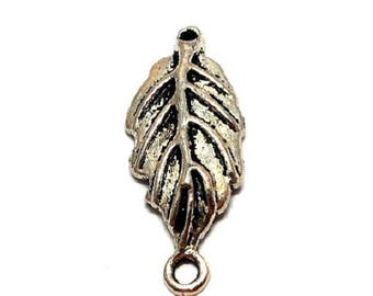 Silver leaf connector charms