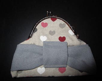 shabby chic tone linen coin purse
