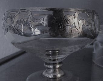 Vintage Sterling Silver inset champagne glasses (set of 6)