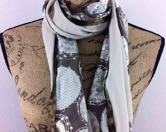 Scarf long 60x140cm taupe and Brown Alisson