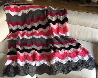 CROCHET patterns herringbone PLAID - end of bed