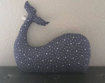 blue whale theme nursery decor pillow night starry customize