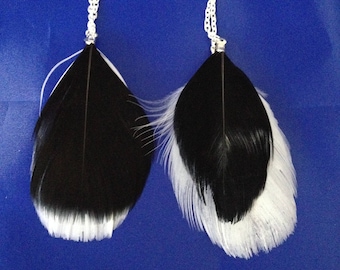 Feather chain earrings *...