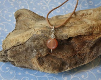 Moonstone pendant "Fertility" in red or beige