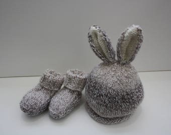 Baby beanie and booties