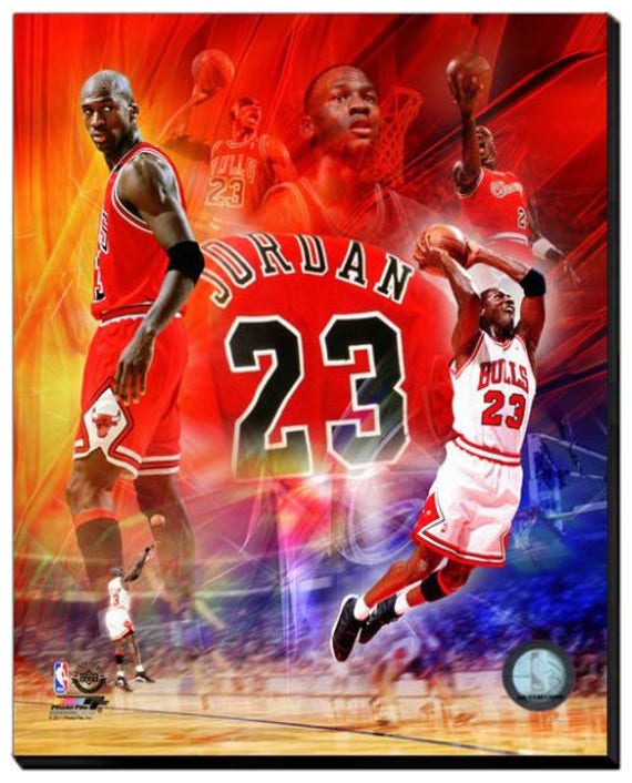 Michael Jordan Portrait Plus NBA Licensed Stretched Canvas