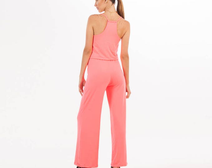 Pink Jumpsuit - Pink Clothing - Pink Overall - Jumpsuit - Overalls - Women Jumpsuit - One Piece - Pink