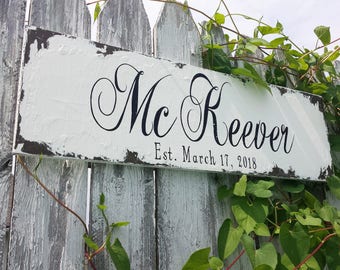 PERSONALIZED ESTABLISHED SIGN | Last Name Sign | Personalized Family Name Sign | Wedding Sign | Mr and Mrs Name Sign | Housewarming Gift