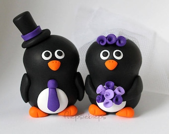 Custom Wedding Penguin Cake Topper