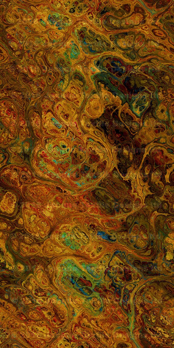 Artisan Handmade Satin Fabric By The Yard Fiber Art Marble Fabric Vibrant Fall UNIQUE