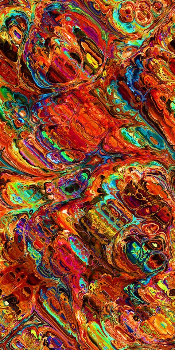 Southwest Colors Designer Textile Artist Soft Minky Fabric By The Yard Fiber Art Home Decor