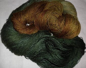 Hand Dyed Bamboo Yarn - OLIVE OIL - 630 yds.