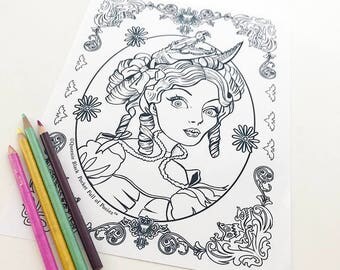 Tightrope Girl Tribute to the haunted Mansion Download Coloring Page Pocket Full of Posiez