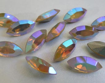 Swarovski Sand Opal AB 15x7mm Navette Crystal Stones (4)