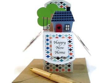 New Home Card, New House Pop Up Card, Housewarming Card, Card For New Home, Housewarming Gift Card, Congratulations on your New Home