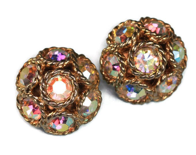 Sarah Coventry Dancing Magic Earrings AB Rhinestones Vintage