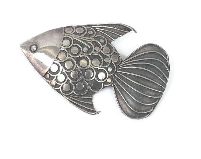 Sterling Fish Brooch Dimensional Marine Life Sea Life Ocean Life Vintage