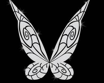 SALE Choice of Tinkerbell wings iron on glitter Disney transfer DIY applique DIY patch