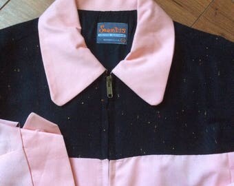 Pink & Black Rockabilly Gabardine Jacket Elvis Atomic Fleck 50s Style