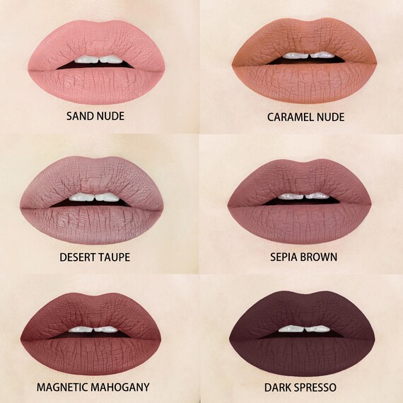 Mahogany Matte Liquid Lipstick. Glossy to Matte.