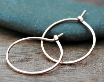 Small Gold Hoop Earrings 14K