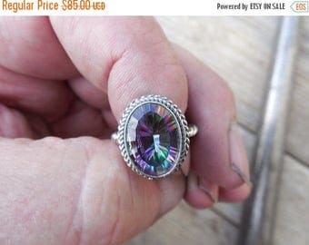 ON SALE Mystic topaz ring handmade in sterling silver
