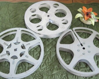 3 Vintage 16 mm Kodak Movie Film Reels Size 400 Feet Movie Projector Reels 7" Across