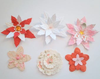 Cut 1 - Set of 6 flowers for your embellishments