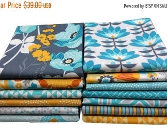 SALE 10% Off - Fat Quarter Bundle - ATRIUM (Mint Palette) - Joel Dewberry for Free Spirit Fabrics - 13 pcs