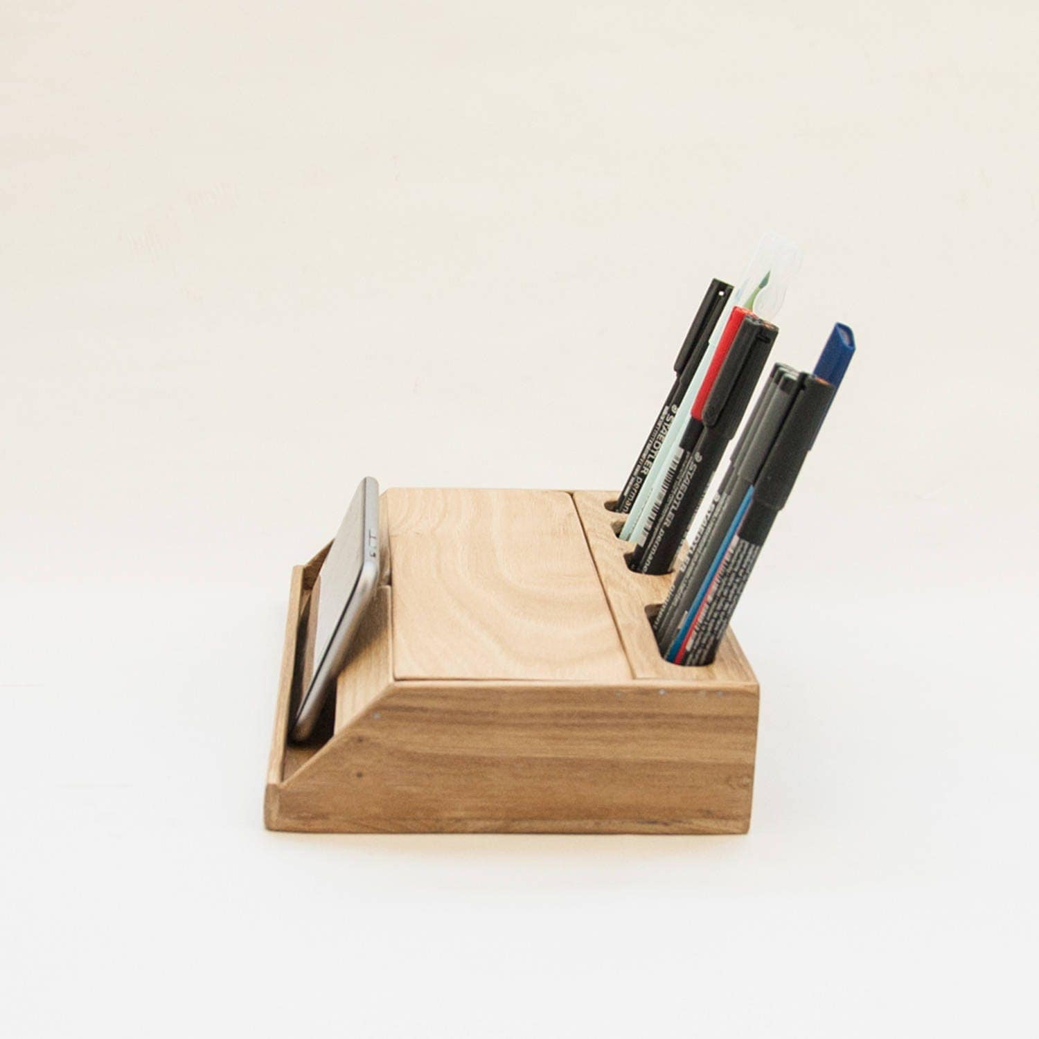 Wood handmade desk organizer / Office modern desk organizer