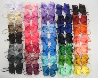 Baby Headband Bundle, baby bow headband, baby headbands, elastic headbands bundle, big 4 inch, infant headband, newborn, thin skinny band