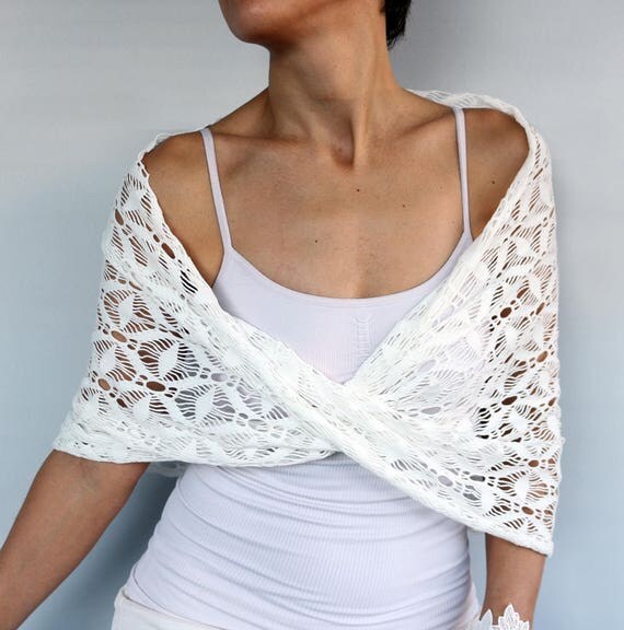 Bridal Lace Wrap Cream Twisted Shrug Shoulder Cover Wedding