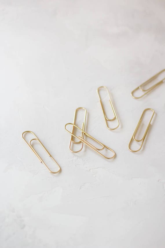 Gold extra large paper clips 7 pc