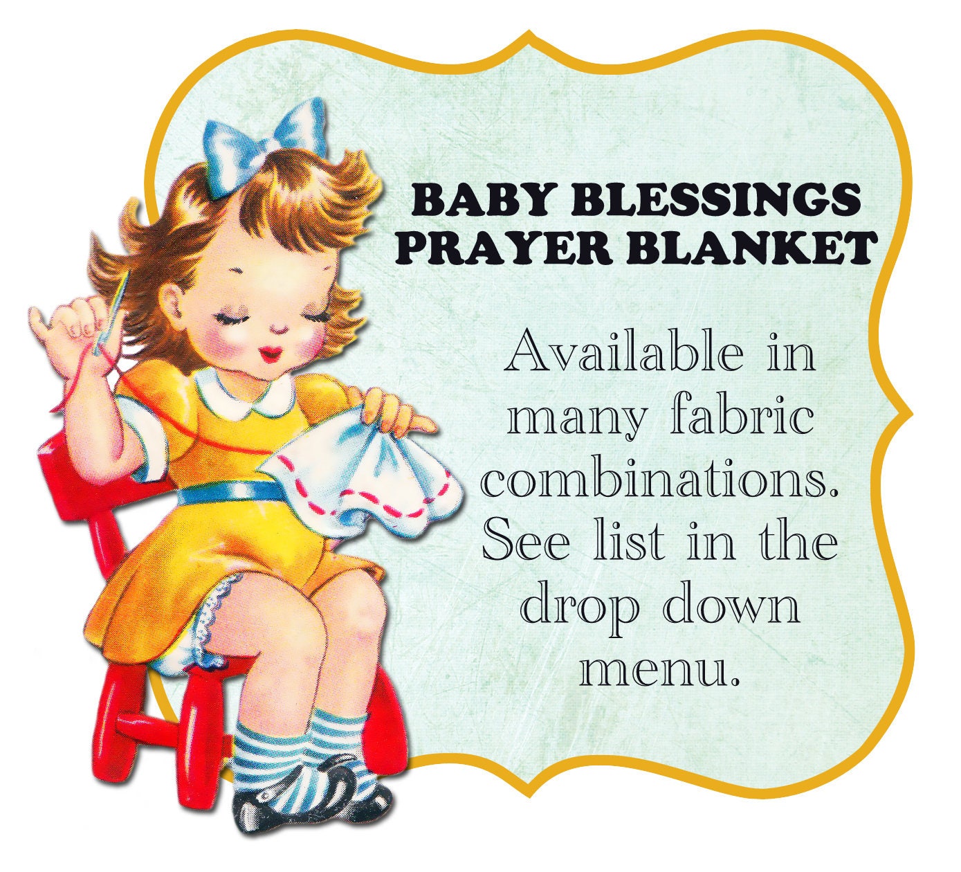 Embroidered Baby Blanket Blessings Prayer for GIRLS