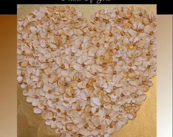 SALE ORIGINAL gallery fine art painting on canvas-Contemporary impasto abstract Floral Heart Of Gold painting by Nicolette Vaughan Horner