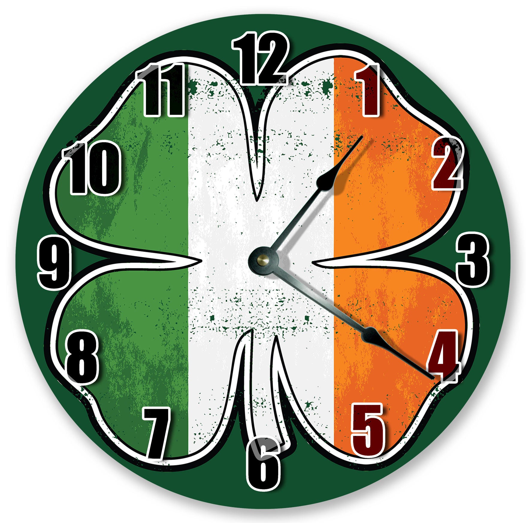 10.5 Irish St. Patties Clover Clock Proud Irish Clock