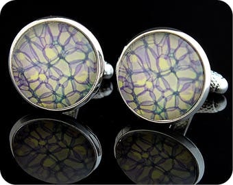 Biology Cufflinks - Gift for a Scientist - Microscope photo of rose stem section - Science cuff links - plant cells - Rose cufflinks -