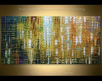 Original Painting on canvas Sunday Abstract heavy Palette Knife texture by Paula ready to hang