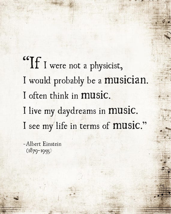 Music Quote Alfred Einstein Music Wall Art Quote Music
