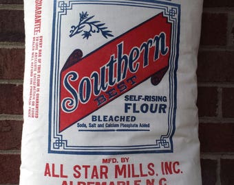 Flour Sack Vintage Southern Best Self-Rising Bleached Flour Bag from Albemarle, NC-New Listing!