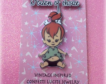 Pebbles flinstone brooch