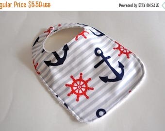 ON SALE Baby bib, Anchor baby bib, Nautical Baby bib, anchor bib, nautical bib, pirate bib, boat bib, boat baby bib, Baby gift for new mom