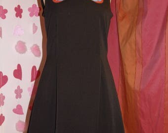 Little black dress rockabilly swallow motif